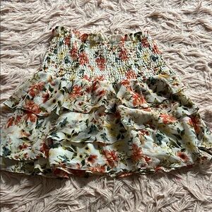 1. State Floral Ruffle Flowy Mini Skirt